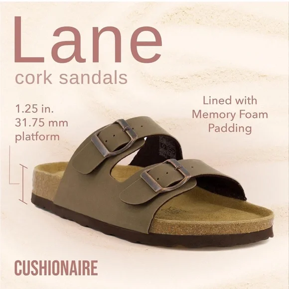 CUSHIONAIRE Lane Cork Footbed Sandals - Picture 7 of 7